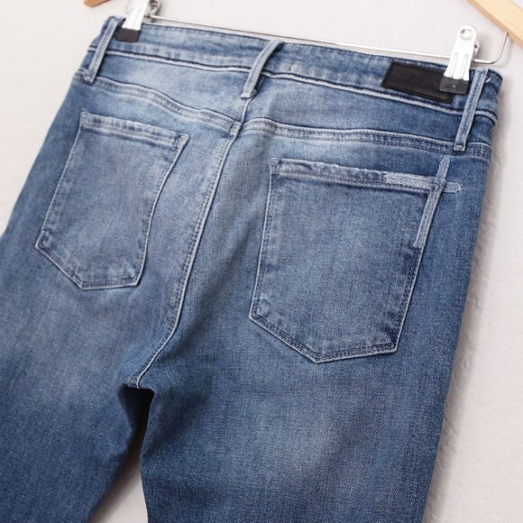RtA Road To Awe Women's 28 Madrid Skinny Jeans Stretch Frayed Hem Blue Wash $315 - Picture 6 of 14